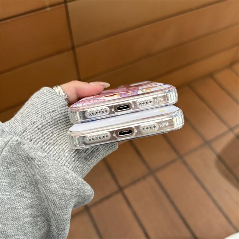 Cartoon rainbow bear is suitable for iphone16pro mobile phone case Apple 15pro quicksand 14pro anti-drop 13pro