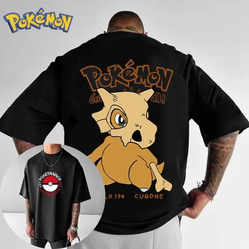 Pokémon Pikachu Gengar Magikarp Tshirt Cotton Tee Mens 2026 Summer Fashion Oversize Street Casual Y2K Tops Streetwear Clothing S
