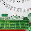 2PCS Waterproof Football Theme Disposable Tablecloth Green Football Sport Table Linen  Boy