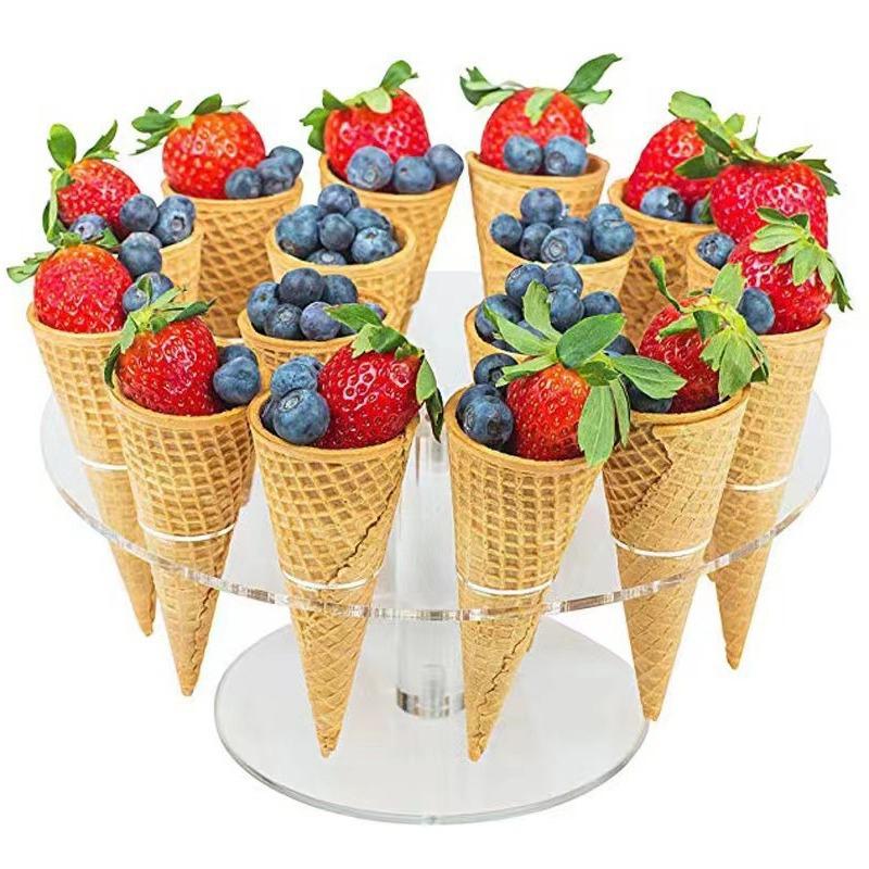 4/6/16 Holes Transparent Acrylic Ice Cream Stand Cake Cone Stand Pastry Holder Wedding Party Buffet Food Display Rack Bake Tool