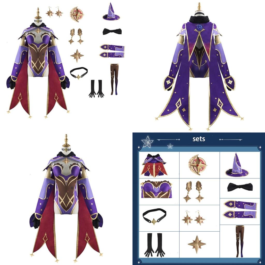 Mona Cosplay Costume Full Sets Handmade Custom Made High Elasticity