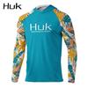 HUK Summer Fishing Shirt Men's Long-Sleeve Hooded Fishing Suit UV Protection Upf 50 + Fishing Wear