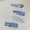 4Pcs Girl Hairpin Plaid Dot Printing Water Drop BB Clip Sweet Girly Style Strong Grip Bang Hair Pins Hair Accessory
