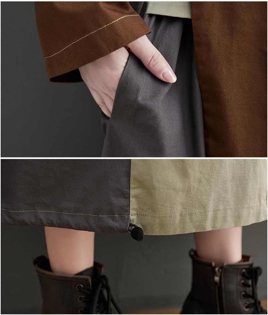 Mouhoukyo Shirt Long Midi Trench Coat Contrasting Everyday 2 Colors A In the One Size Fits Women's Dress, Sleeve, Length, Style, Figure-Flattering,