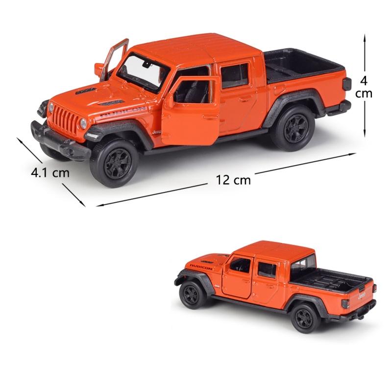 1/36 Scale Jeep Gladiator Pickup Truck Toy Car Model Welly Diecast Alloy Miniature Pull Back Free Wheels Collection Gift for Children