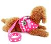 Zunea Pet Supplies Dog Harness for Small Dogs Cute Dot Polka Dot Pattern Lead Set Breathable Soft Mesh Lining Stylish Dog Clothes Vest Walking Pink S