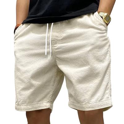 Summer Men Corduroy Sweatpants Casual Shorts Men's Beach Shorts Basketball Short Trousers Solid Color Label Sportswear Men