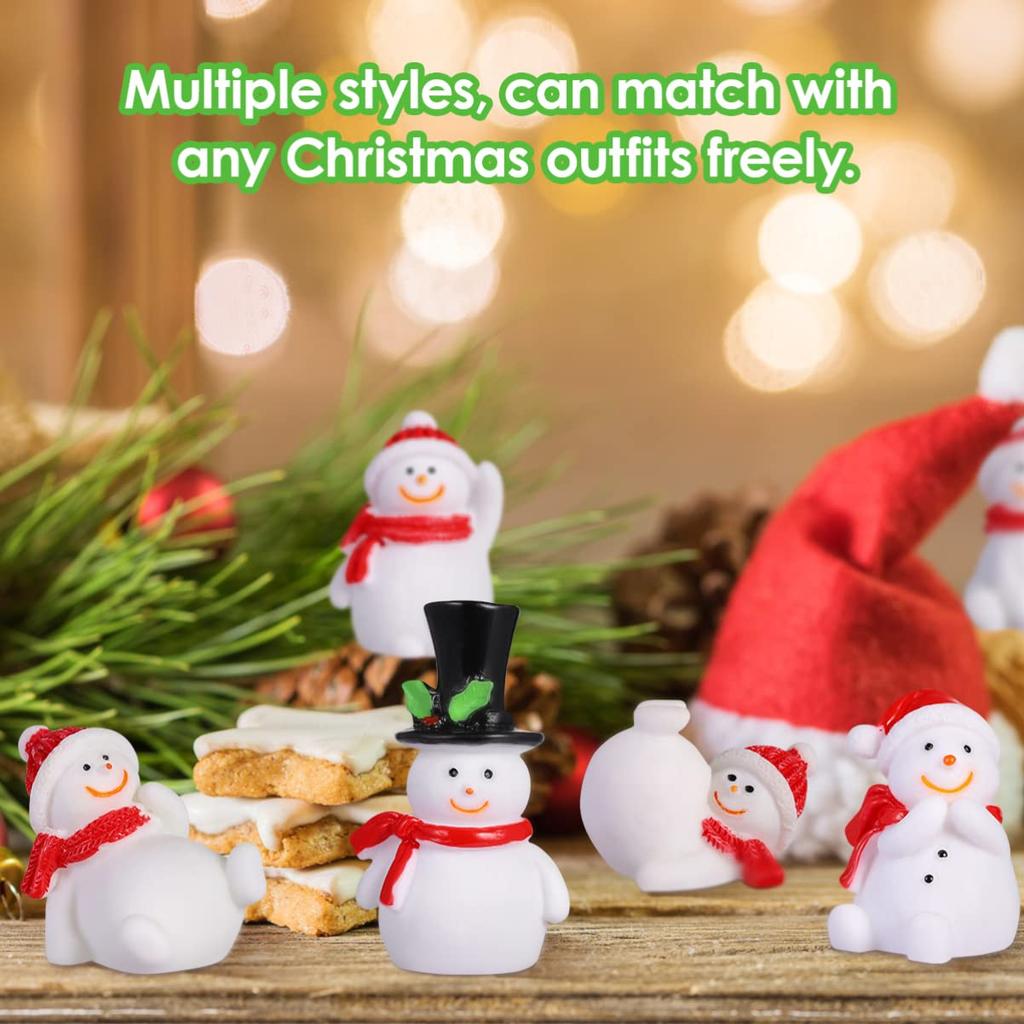 NOLITOY Set of 3D Resin Snowman Christmas Miniature Christmas Decorations for and Other Christmas Random Style 13-Piece Figurines, Ornaments, Home,