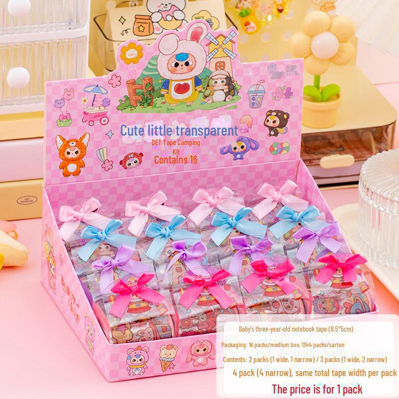 Creative Cartoon PET Transparent Tape & Sticker Gift Set for Children's Day