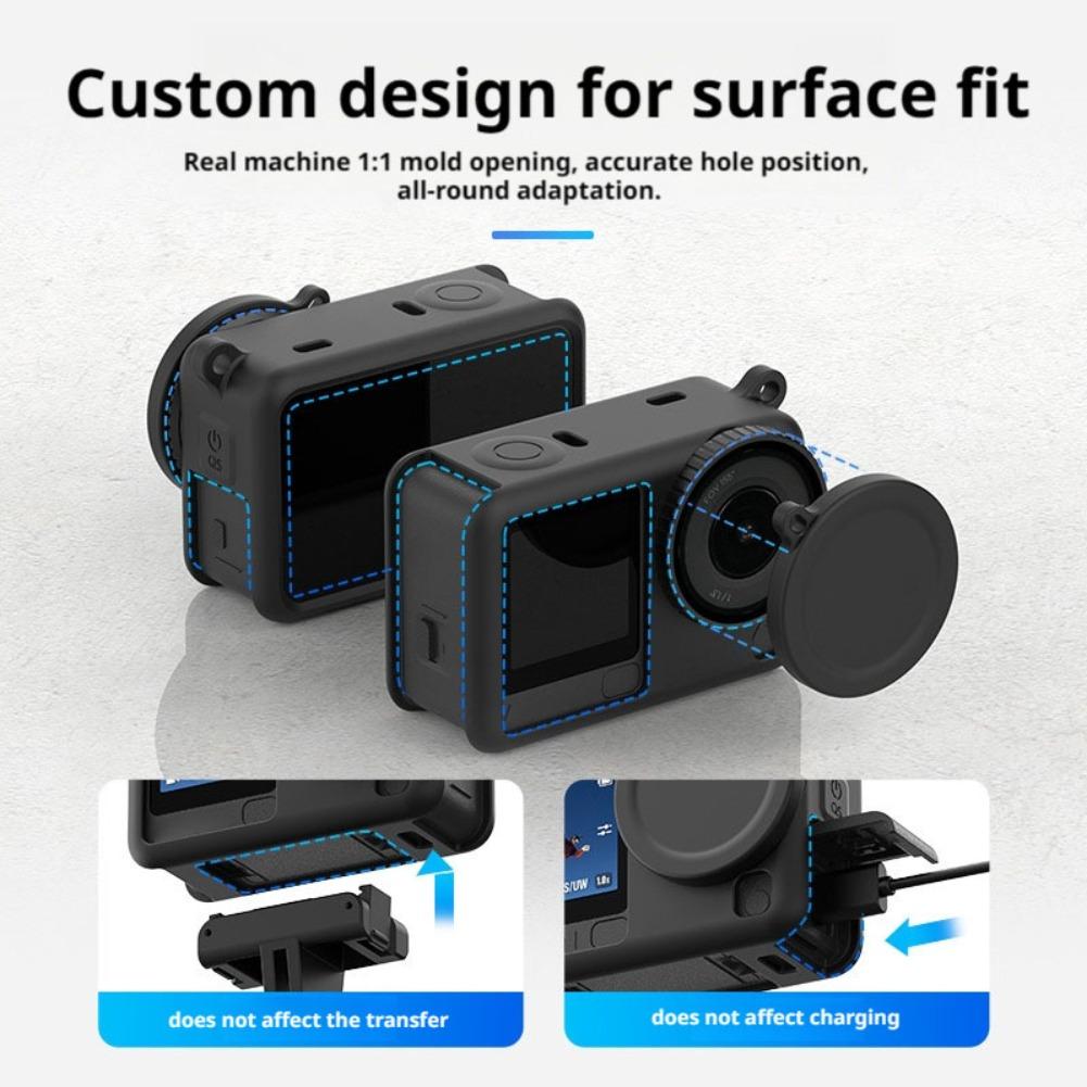 For Silicone DJI Osmo Action6 Quick Release Case HD Tempered Glass Screen Protector Lens Cap Anti Scratch Accessories