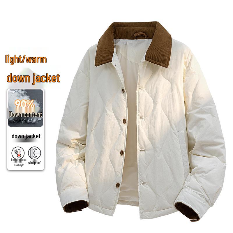 Men s Retro Color Block Winter Down Jacket - 90% Duck Down Puffer Coat, Warm and Versatile. XL