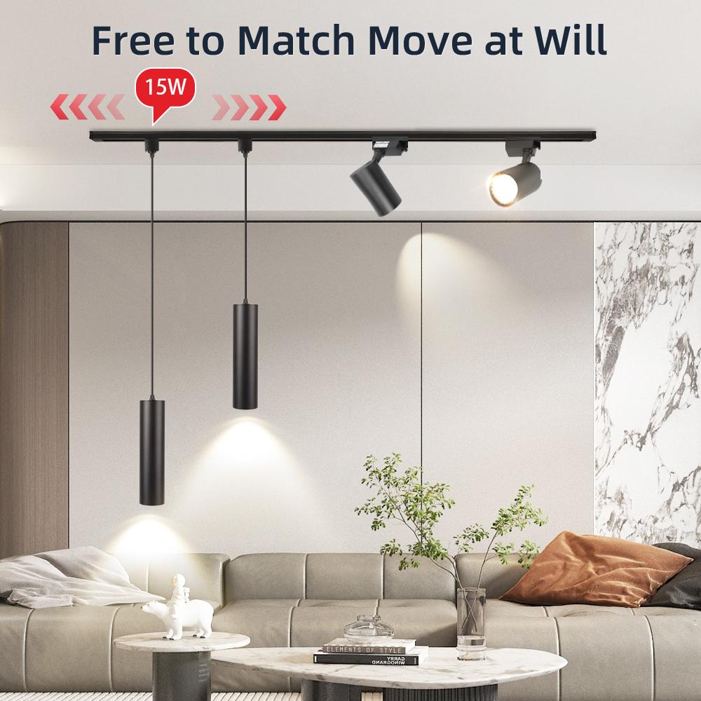Spot Led Track Light 220V Ceiling Light COB Spotlight Rail Lamp Fixture for Living Room Clothing Store Full Set Track Lighting