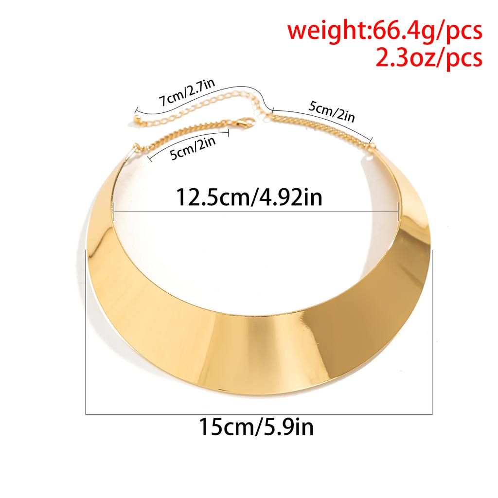 Punk Vintage Goldfarbe Metall Torques Choker Halskette für Frauen Übertriebene Breite Kragen Halskette Steampunk Schmuck Zubehör