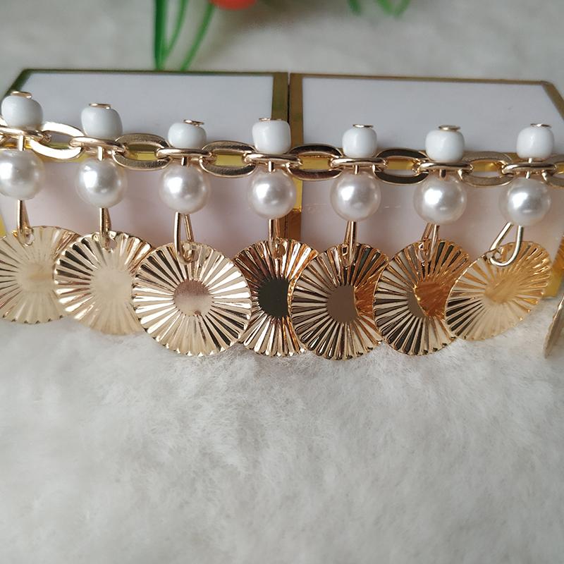 90cm Ethnic Style Fringe Trim Metal Sequin Chain Trim Sewing Tassels Fringe Beaded Ribbon Craft Waist Chain Garment Accessory
