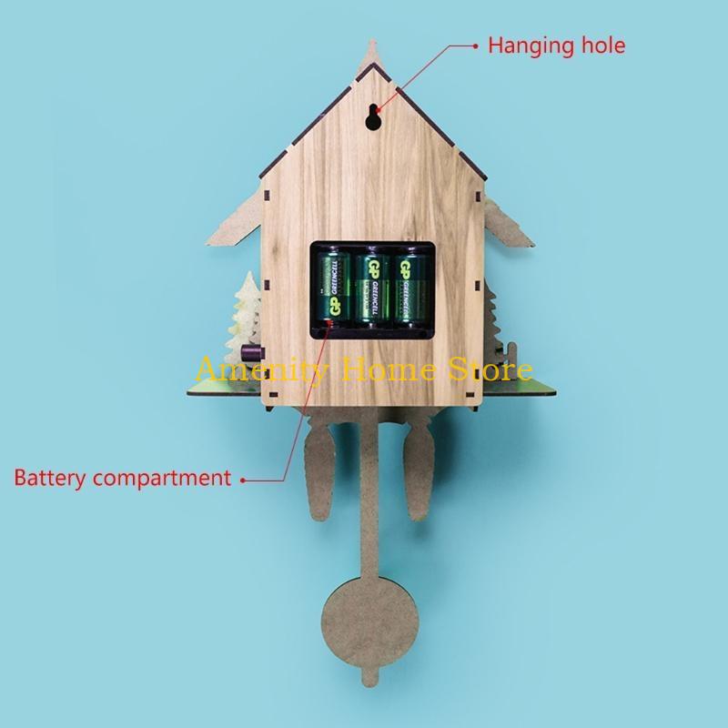 F26C Wooden Wall Clock Cuckoo Antique Pendulum Hanging Handcraft Swing Alarm Watch