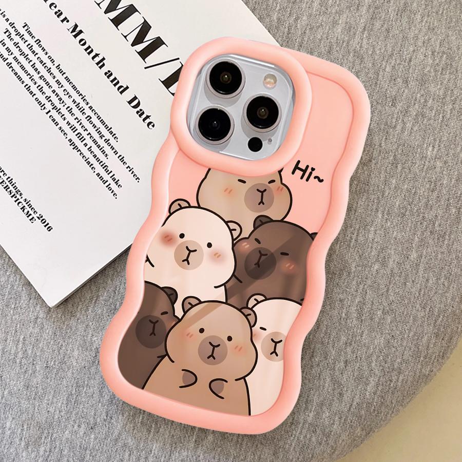 Case for iPhone 11 12 15 Plus 17 Air 14 16 Pro Max 13 XR 8 Soft Phone Cover Capybara Cute
