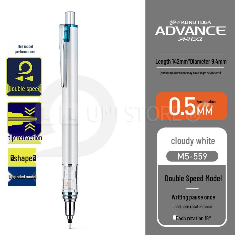 Япония UNI-MITSUBISHI 559 Вращающийся студенческий безсвинцовый механический карандаш