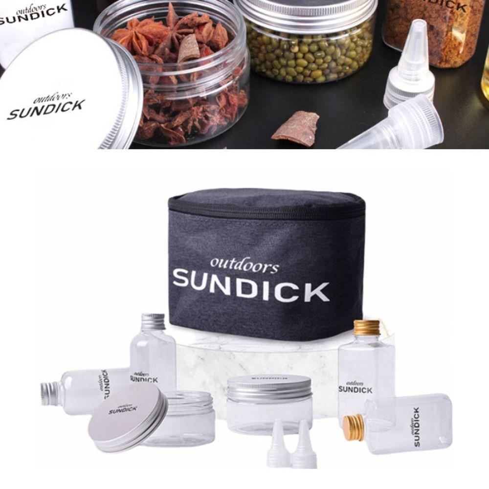 7 Pcs/Set Portable Spice Cruets Set Moisture Proof BBQ Sauce Container Durable Spice Bottles  BBQ
