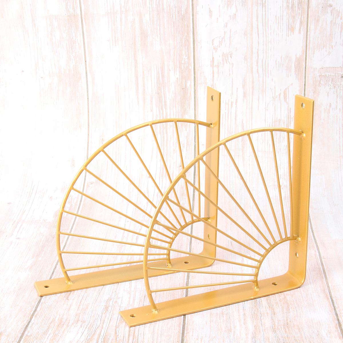 

8pcs Fan Shaped Bracket Heavy Duty Steel Shelf Support Corner Brace For Home Factory Garden Wall Rust Resistant Golden other
