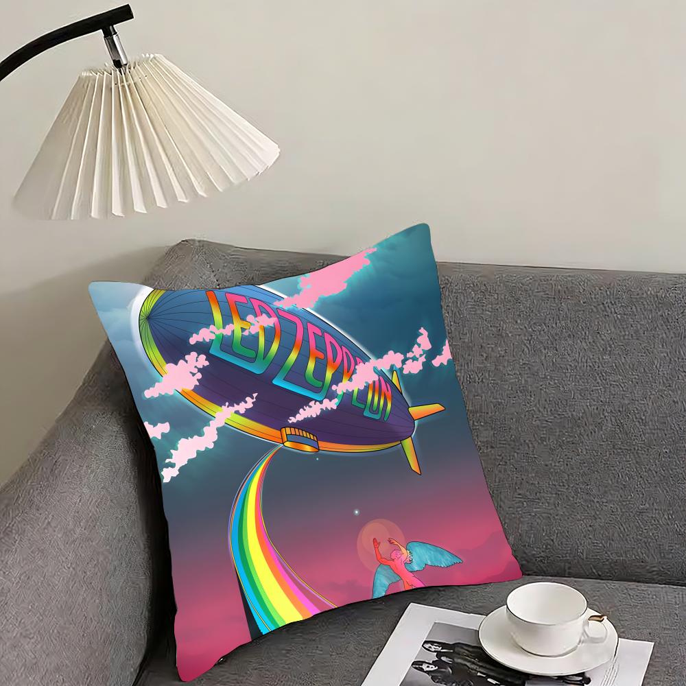 

LLed ZeppelinN Band Cushion Cover Pillowcase Ultra Soft Skin Friendly Fabric Cloud Like Comfort Concealed Zipper 30x30cm