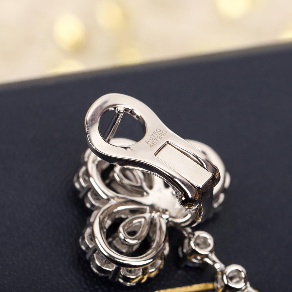 New Hot Brand Vintage Diamond Earrings for Women Luxury Jewelry Fashion Pure 925 Silver Designer Eardrop Lady Clip Earrings