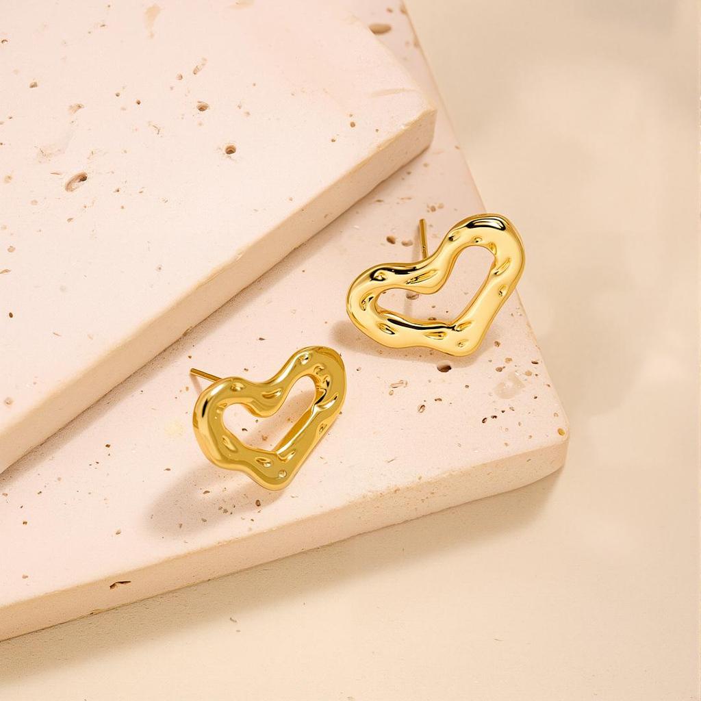 Geometric Irregular 18k Gold Titanium Steel Earrings for Women