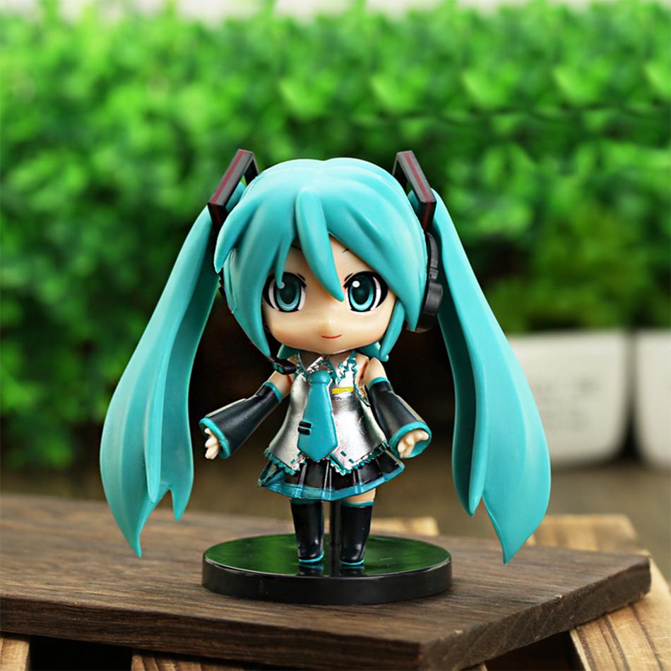 Anime New Hatsune Miku Figure Mini Character Ornaments Kawai Pink Green Hatsune Home desk Decoration Adult kid Birthday Gift