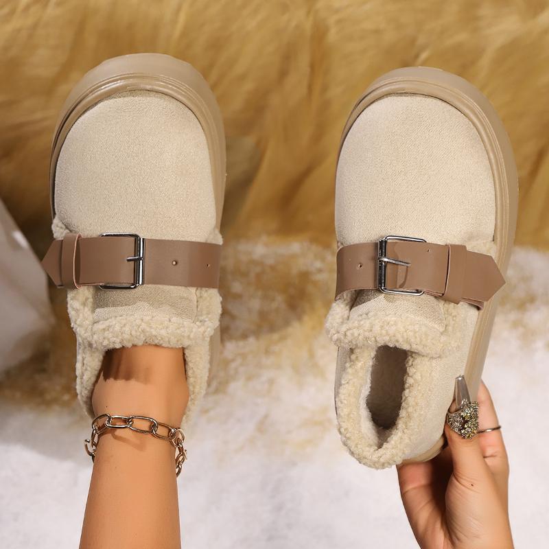 New Luxury Winter/Autumn Women's Shoes Plush Fashion Cotton Women's Flat Sole Slippers Platform Women Comfortable Snow Boots