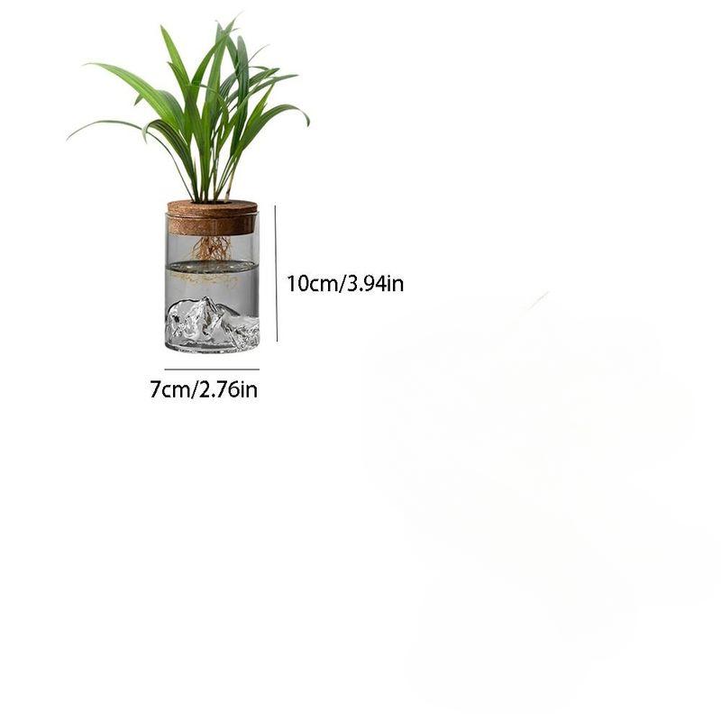 Home Decor Glass Vase, Thickened Transparent Flower Pot, Mini Creative Mountain View Bottle Small Flower Pot
