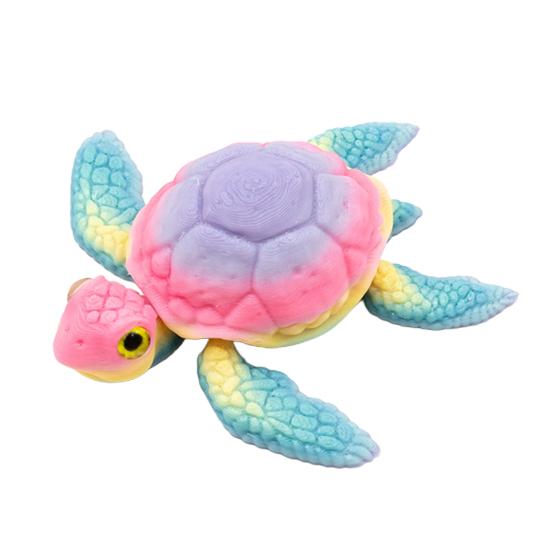 3D Printed Turtle Figurine Movable Joints Turtle Figure Articulated Sea