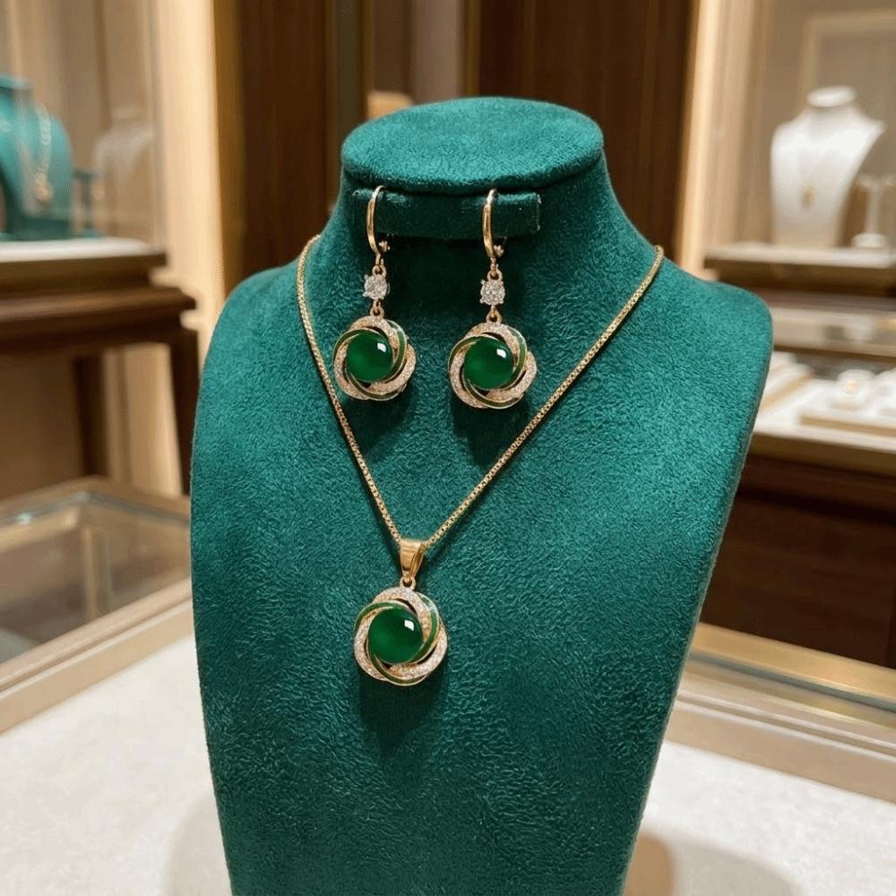 Dainty Zircon Jewelry Sets Elegant Necklace Earrings Sets Imitation Pearl Jewelry Sets Anniversary