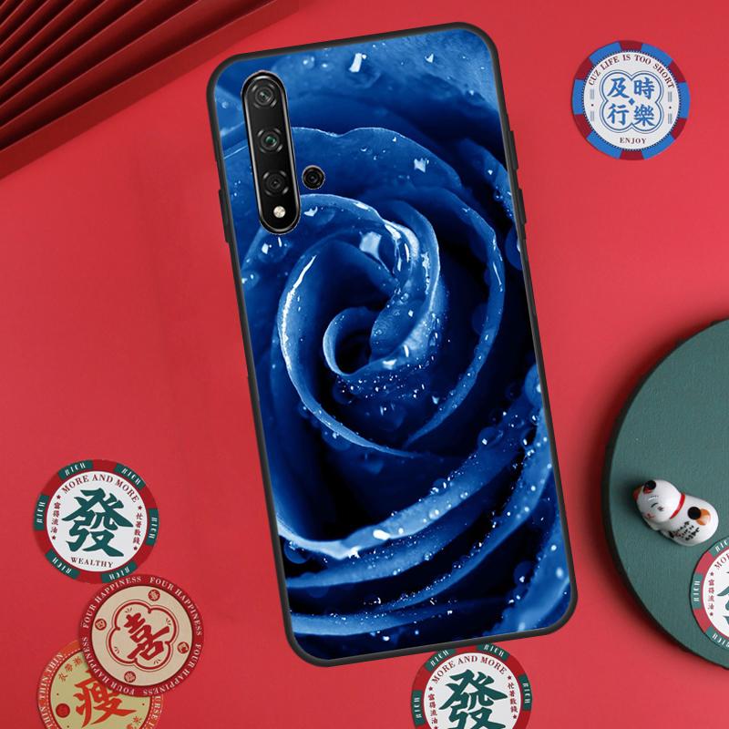Blaue Rose Kunst für Huawei Nova 11 Pro 9 10 SE Y60 Y70 Y90 Y61 Y91 Y72 Y73 12i 11i 8i P20 P30 P40 Lite Hülle