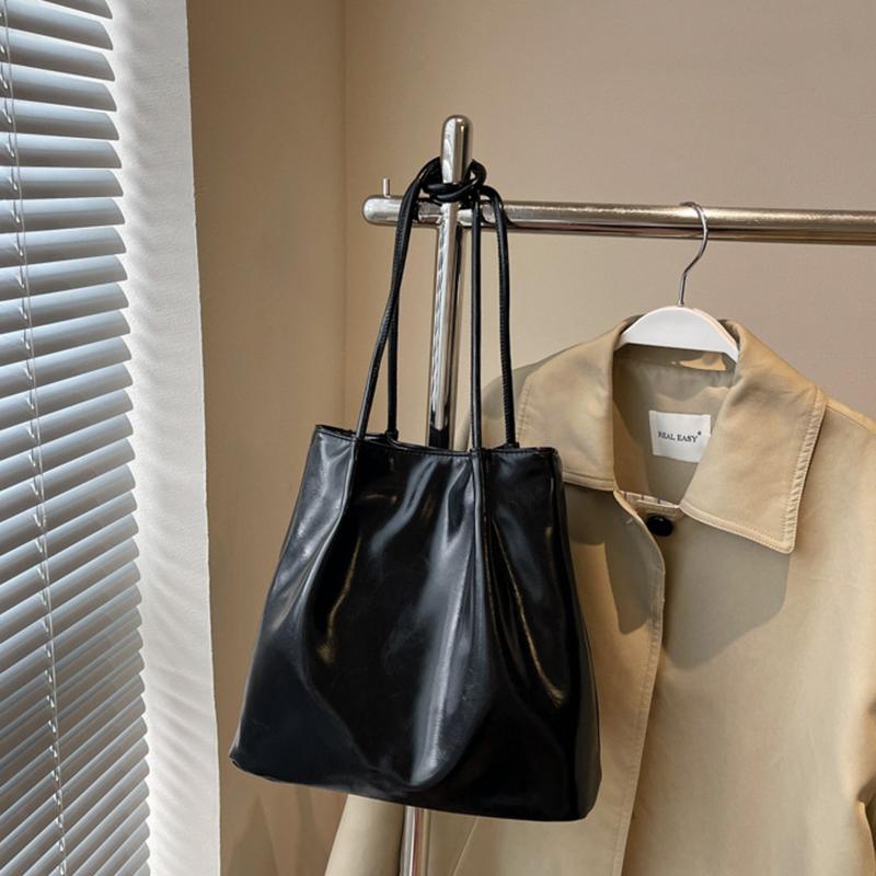 Nuevo Bolso Tote de Moda para Mujer de Gran Capacidad, Bolso Balde Elegante de Color Sólido, Bolso Suave para Desplazamientos, Bolsos de Hombro de PU a la Moda para Señoras