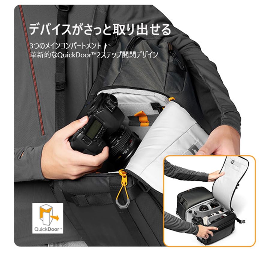 Lowepro Fast Pack BP250AW III Rucksack, Grau, bietet Platz für 13 Zoll PC, Regenschutz inklusive, 27,6 l, LP37332-PWW