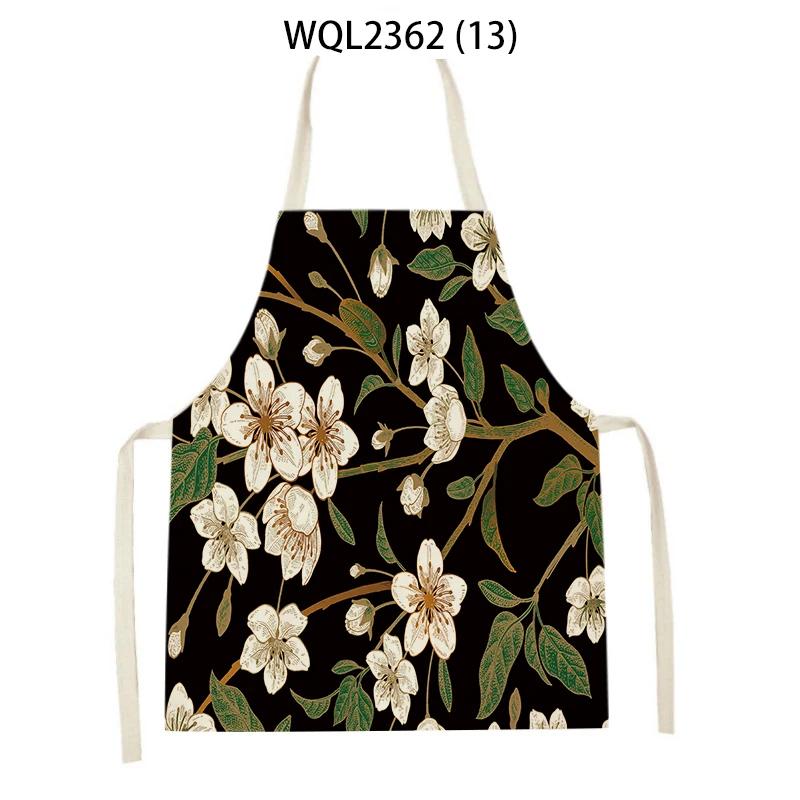 Retro Flowers Plant Pattern Aprons Home Baking Cooking Kitchen Aprons for Women Men Outdoor Garden Cleaning Aprons