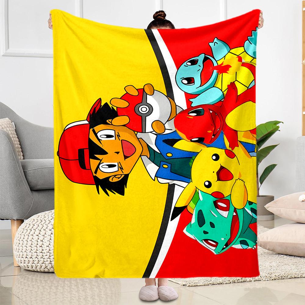 Pikachu Trainer Celebration Blanket Soft & Cozy Perfect for Office Bedding Livingroom for All Seasons Modern Unique Gift for Family and Friends Campin