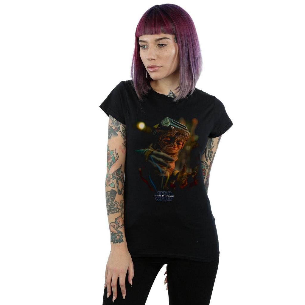 STAR WARS Womens/Ladies The Rise Of Skywalker Babu Frik Cotton T-Shirt