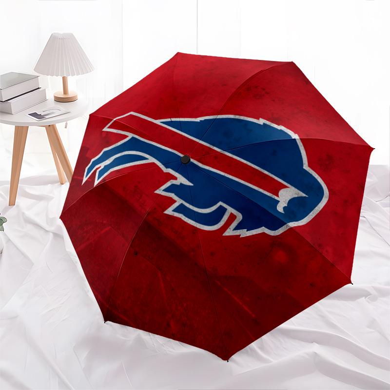 Buffalo Bills pattern, automatic folding umbrella, portable and foldable design, 8 ribs, a Christmas or birthday gift.