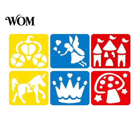 Reusable Paint Stencil 6 Pcs Painting Template Stencils, 5.5x5.9 Inch Washable DIY PP Plastic Art Stencils for Wood Paper Fabric, Home Decor