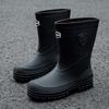 Fashion Men's Water Shoes Winter Wear Non-slip Work Rain Boots New Warm Bundle Middle Tube Rain Shoes Men