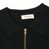 ERNEST W. BAKER Black Zip-Up Knit Polo tops M blackUsed
