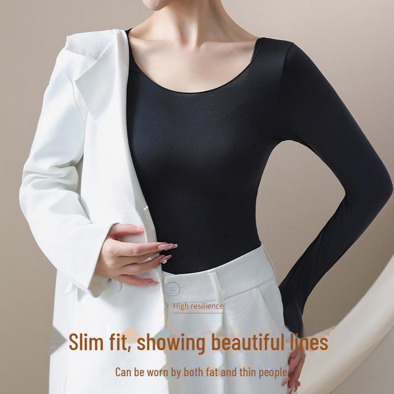 Nahtlose Thermounterwäsche für Damen: Herbst/Winter Ultradünnes Rundhalshemd