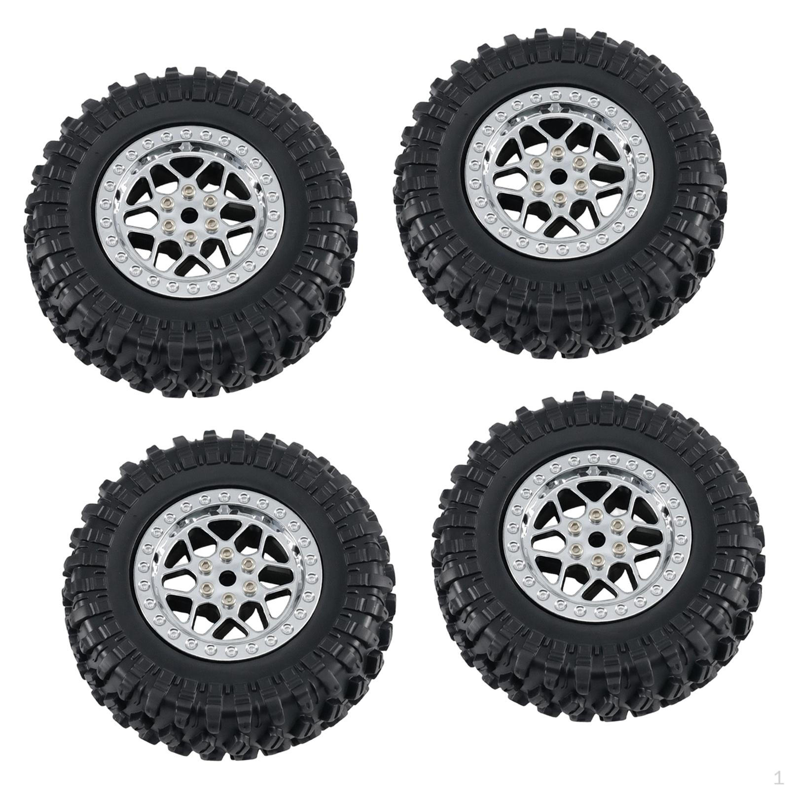 

4 Pieces 1/12 1/16 RC Car Wheels And Tires Accessories High Performance Replacement Part for Cars срібний