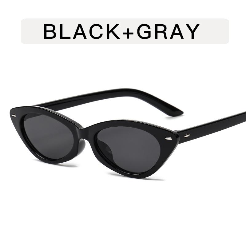 

Vintage Style Women Sunglasses Rivets Decoration Cat Eye Shape Men Sun Glasses Driving Travelling Sunglasses Women черный серый