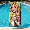 Marilyn Monroe Print Beach Towel Design, Soft, Lightweight. for Home Bathroom, Spa, Pool, Yoga, Surfing, Camping, Gift for Family, Friend