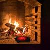 Artificial Fireplace Logs Realistic LED Light Christmas Fake Fire Decorative Fire Log Festival Use