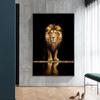 Affiches et imprimés d'art sur toile Lion dans le noir, images murales décoratives d'animaux, peinture sur toile de Lion africain, décor mural de maison