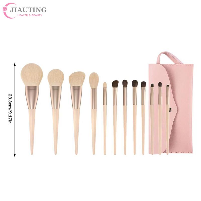 12 Pcs Makeup Brushes Complete Set Of Foundation Loose Powder Blush Concealer Eye Shadow Professional Set With Storage Bag