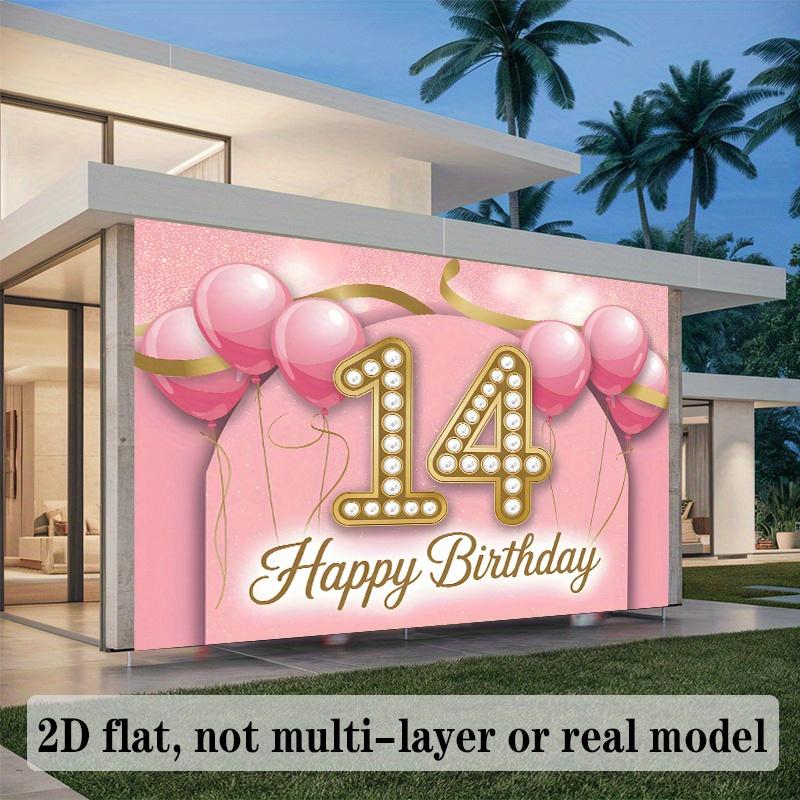 Party Backdrop 14Th Birthday Flat Easy Install Electrical Connection Needed Event Photo Background Birthday Party Decor