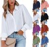 Camicetta Casual da Donna a Vestibilità Larga con Collo a Revers Bianco Manica Lunga Bottoni Primavera Estate Abbigliamento Femminile Ufficio Signora Formale Blusa